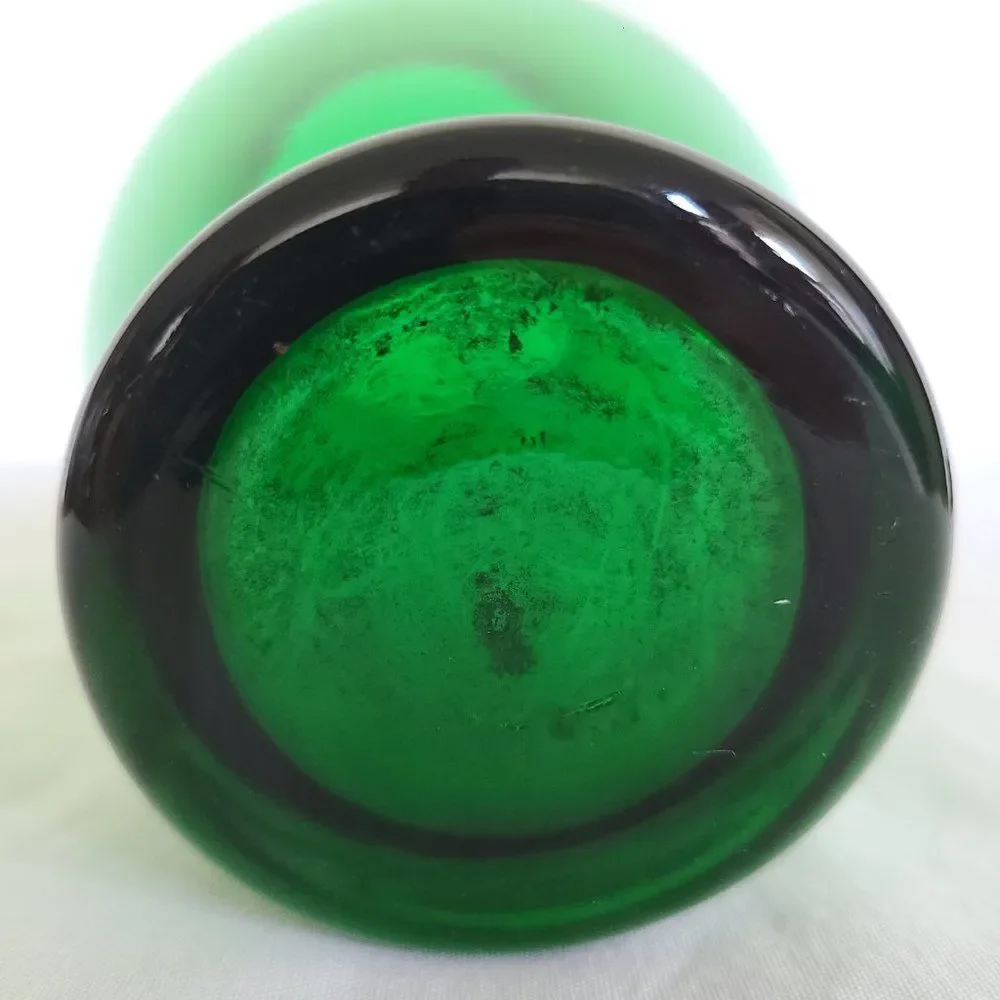 Vintage Anchor Hocking MCM Emerald Forest Green Coolidge Glass Anchor Glass Vase
